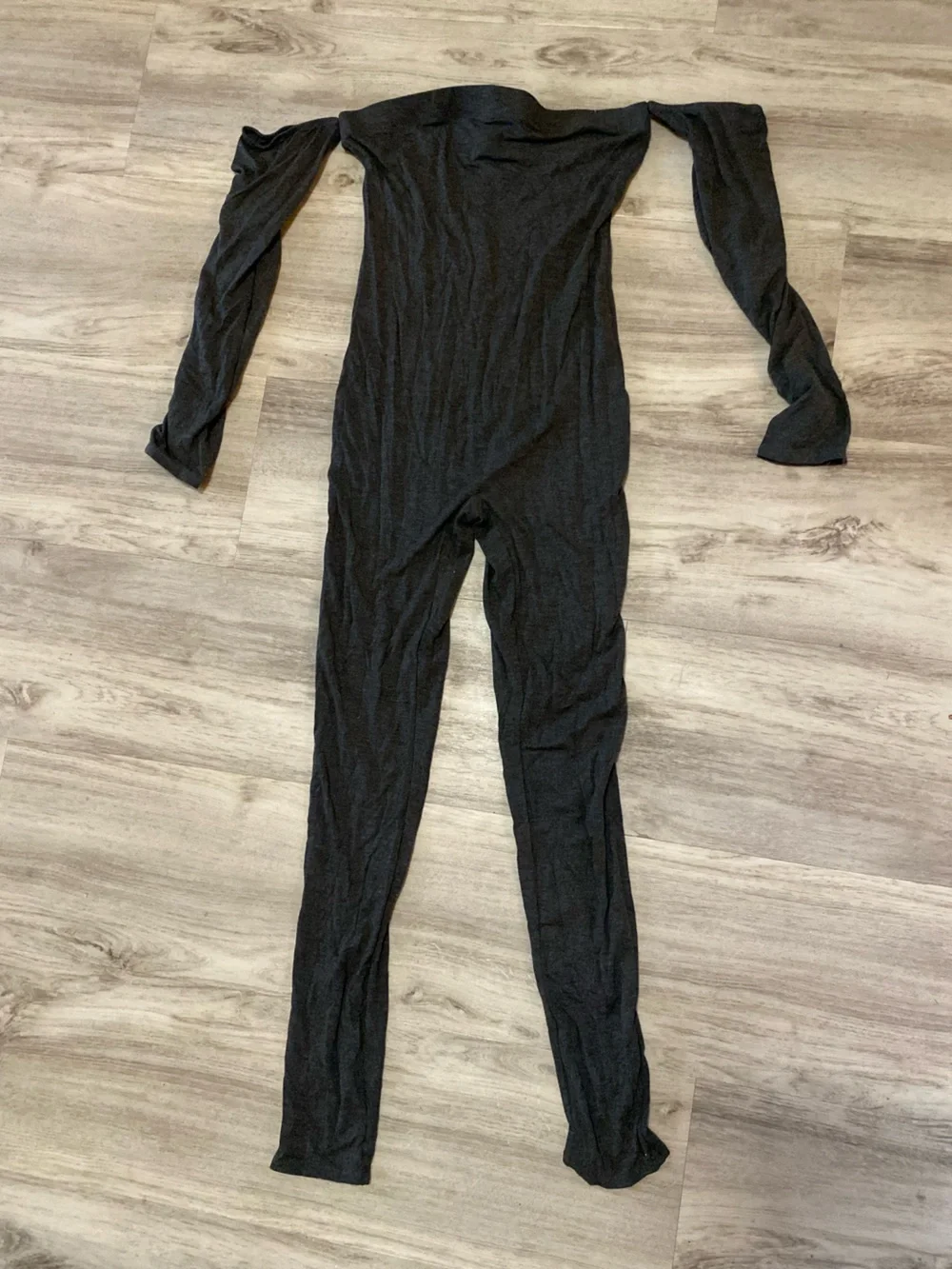 Fashion Nova Off-Shoulder Long Sleeve Jumpsuit in Charcoal Gray - NWT